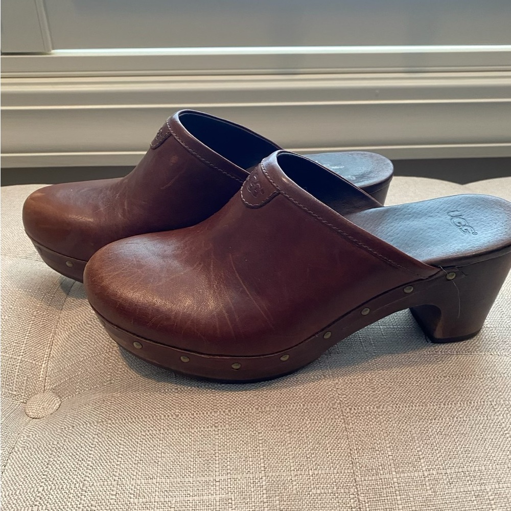 Ugg Leather Clogs-Brown - image 3